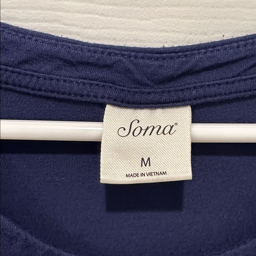 Soma Deep Blue Short Sleeve Pajama Top - Picture 3 of 5